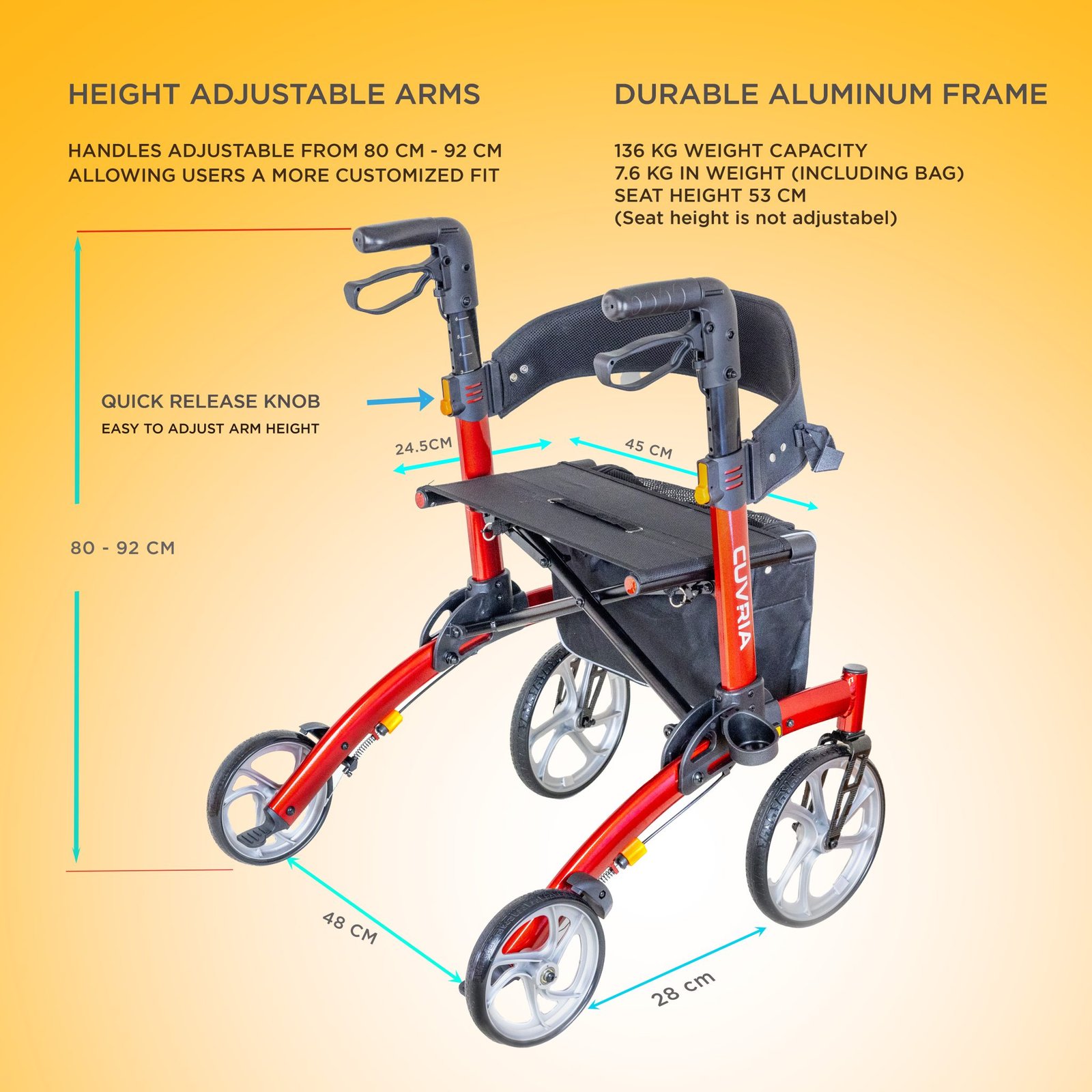 Cuvria Australia Rollator R Red Cuvria