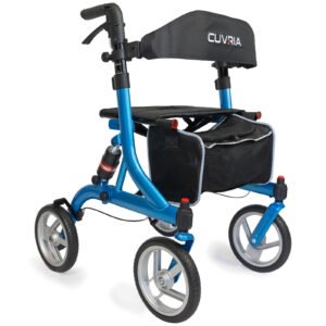 Cuvria shock absorber rollator walker with 10 inch wheels